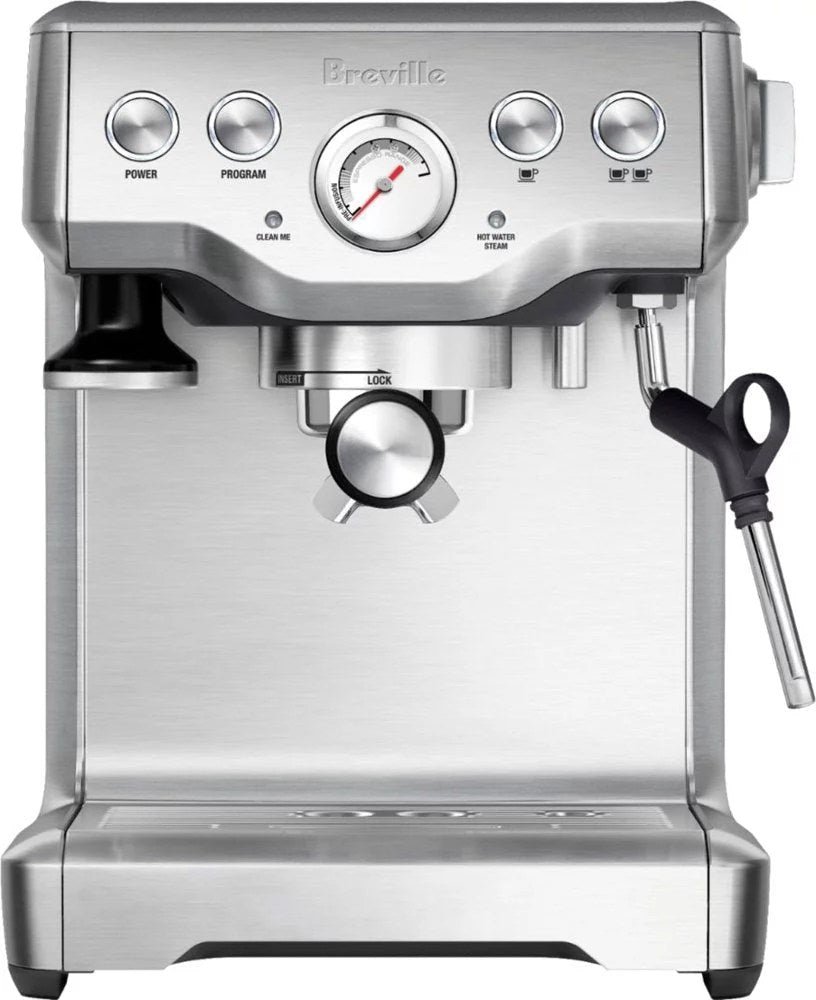 6216366_sd-1 Breville – the Infuser Manual Espresso Machine with 15 bars of pressure, Milk Frother and Water filtration – Silver - Image 1