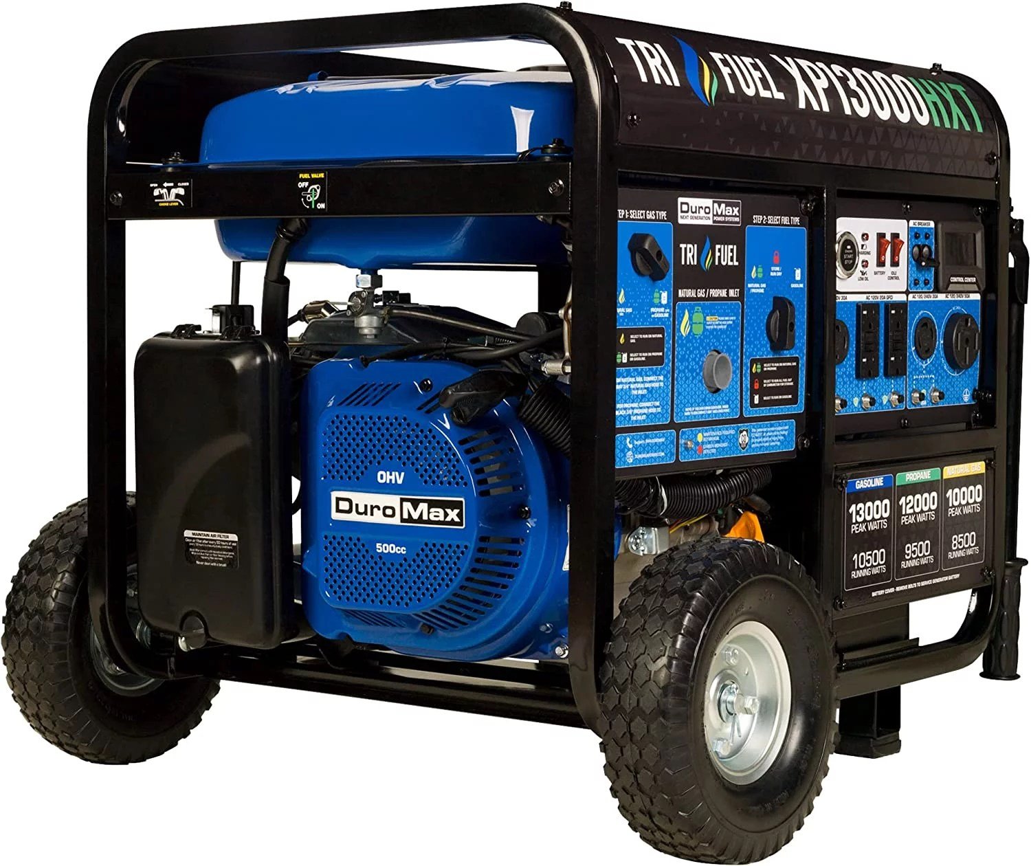 duromax-portable-generators-xp13000hxt-fa_145-1 DuroMax 13000 Watt, Tri Fuel Portable Generator, w/ CO Alert - Image 1